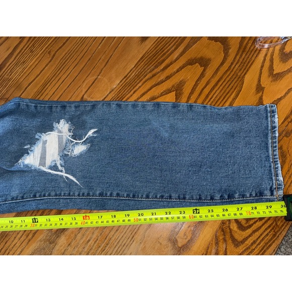 Old Navy Womens Blue Distressed Straight Leg Jeans Size 10 - Picture 5 of 7